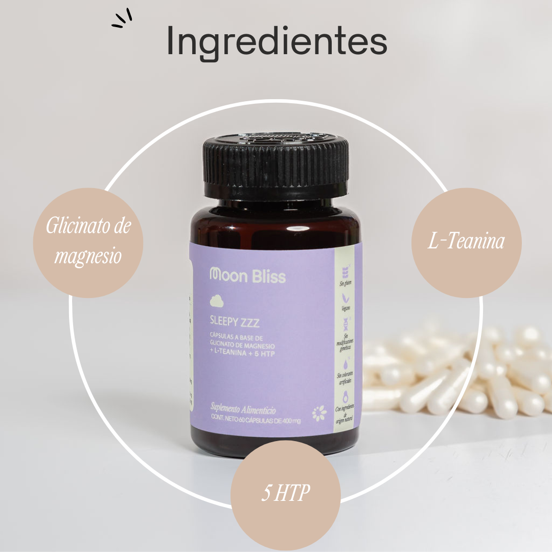 SLEEPY ZZZ® (Glicinato de magnesio + L-Teanina + 5HTP)