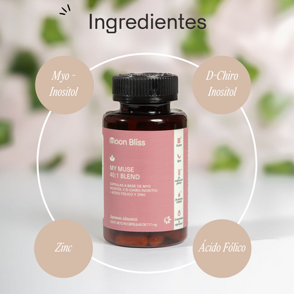 MY MUSE® (Myo y D-Chiro Inositol + Ácido Fólico + Zinc)