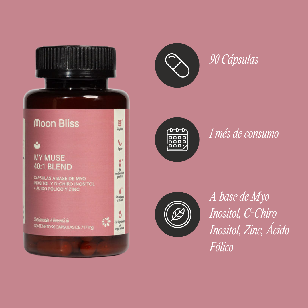 MY MUSE® (Myo y D-Chiro Inositol + Ácido Fólico + Zinc)